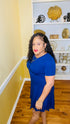 Button down dress (light navy)